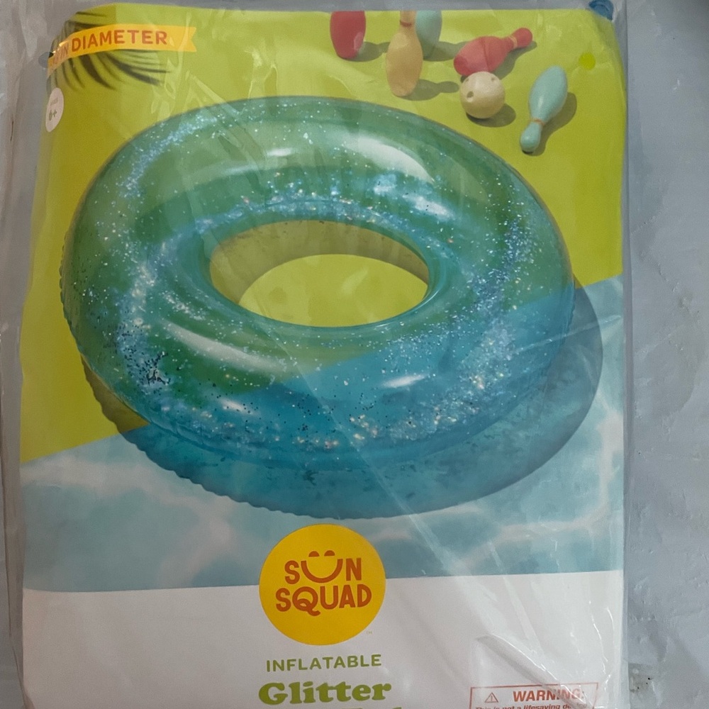 Sun Squad Inflatable Glitter Pool Ring